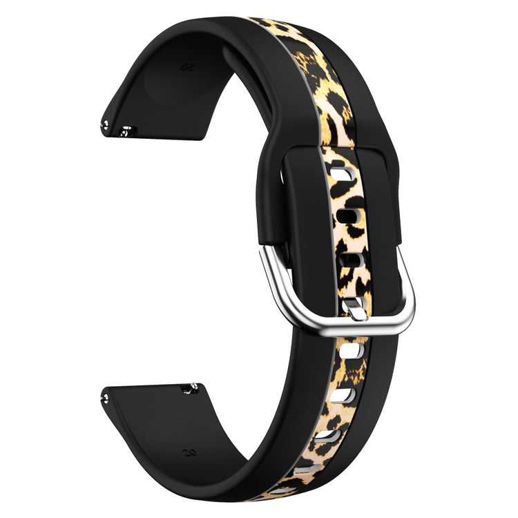 20mm Universal fadeless pattern silicone watch strap - Black Leopard Print#serie_1