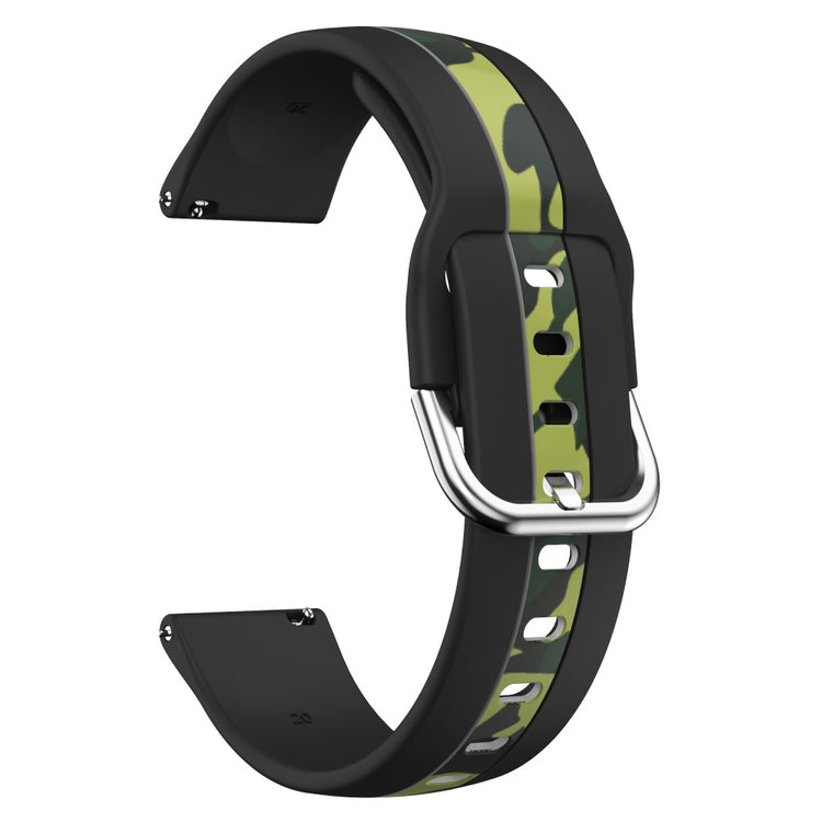 20mm Universal fadeless pattern silicone watch strap - Black / Black Camouflage#serie_6