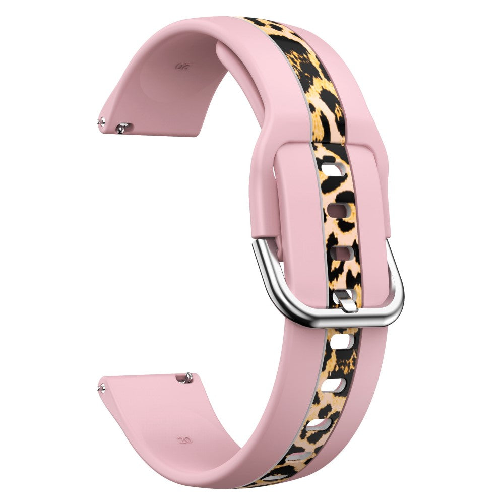 20mm Universal fadeless pattern silicone watch strap - Pink Leopard Print#serie_7