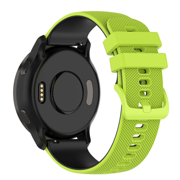 22mm Universal dual color grid pattern silicone watch strap - Lime / Black#serie_9