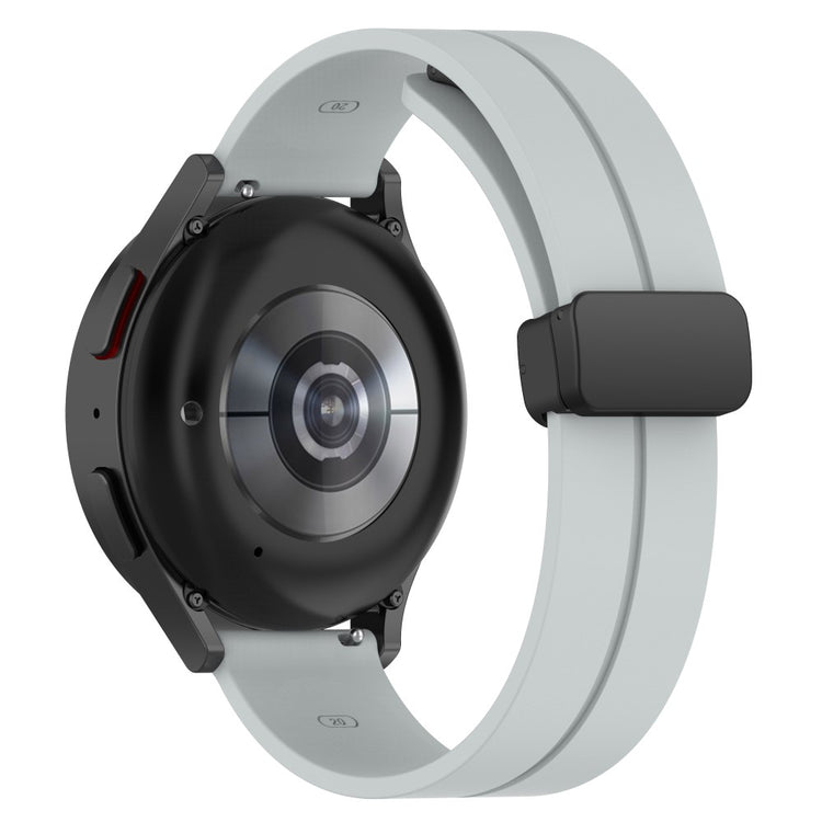 20mm Universal silicone watch strap with magnetic folding buckle - Light Grey#serie_8