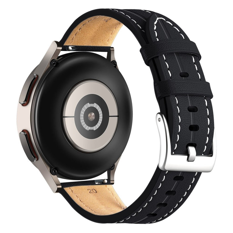 22mm Universal genuine leather watch strap - Black#serie_1