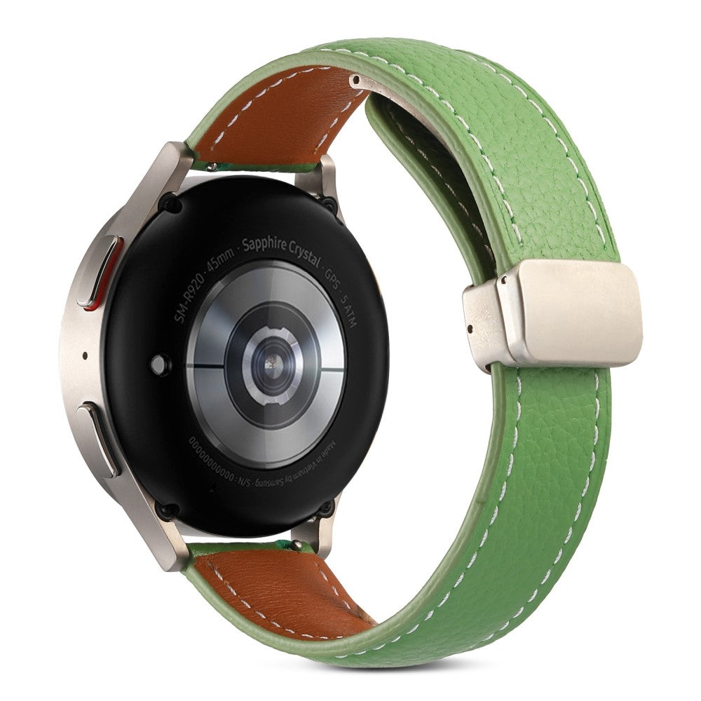 20mm Universal genuine leather watch strap - Green#serie_3