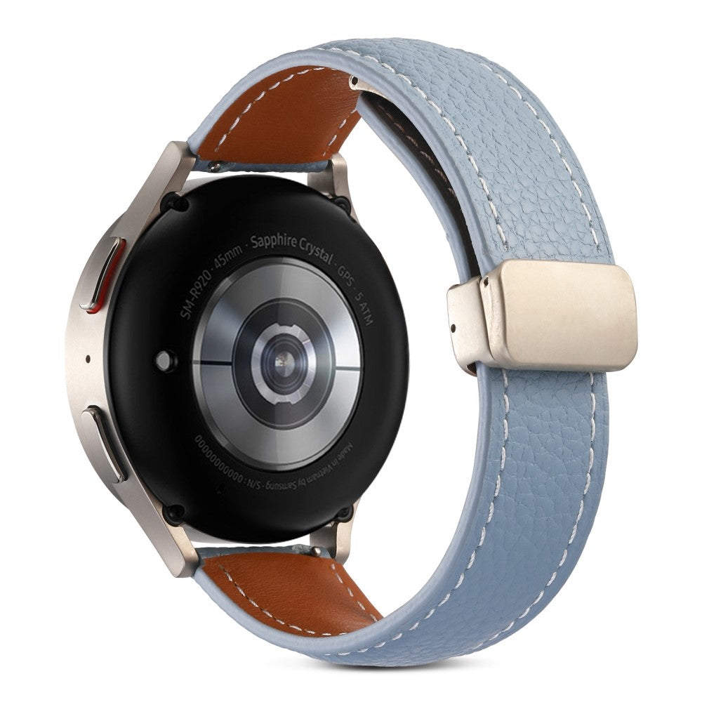 20mm Universal genuine leather watch strap - Blue#serie_7