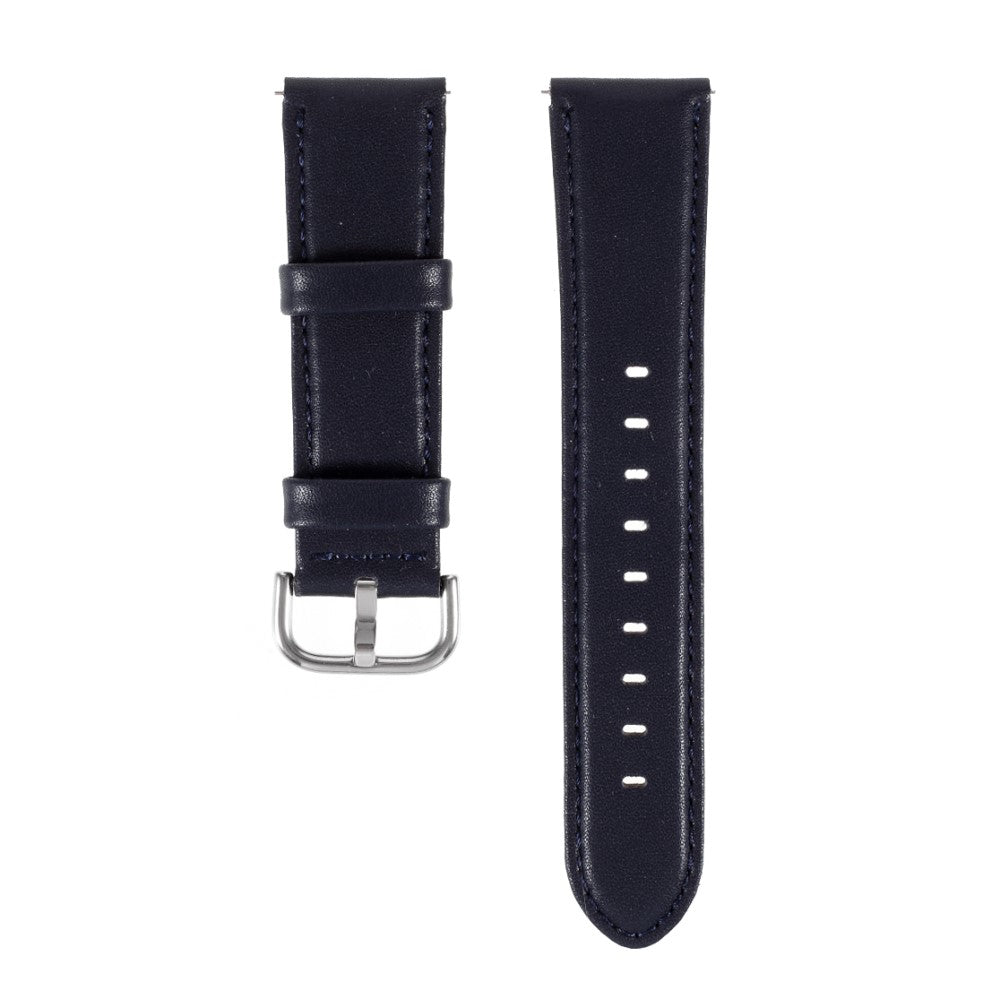 20mm Universal solid color leather watch strap - Dark Blue#serie_7
