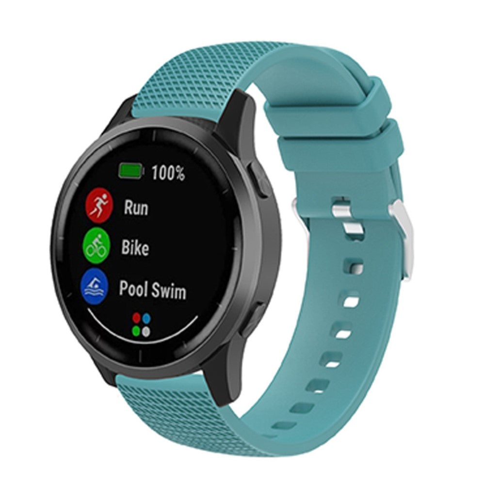 22mm Universal grid style silicone watch strap - Green#serie_2