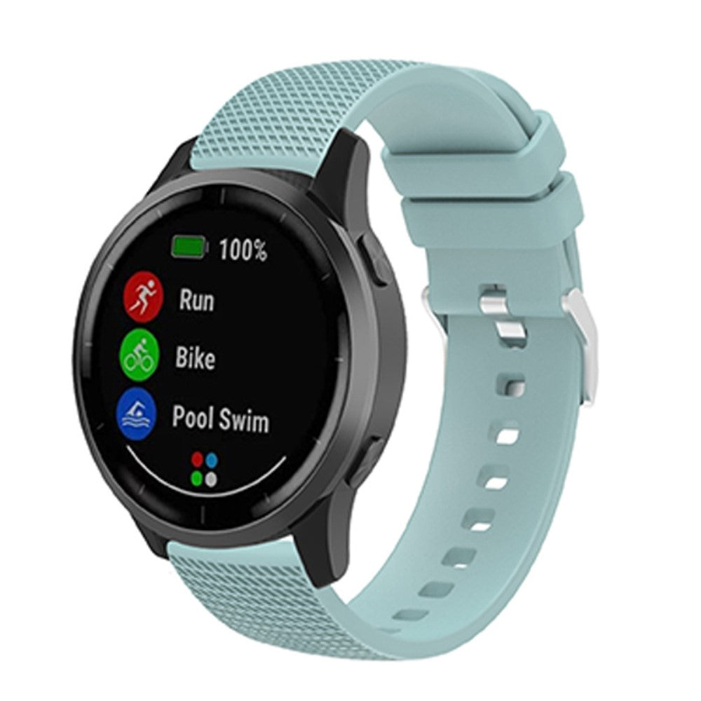 22mm Universal grid style silicone watch strap - Light Green#serie_9