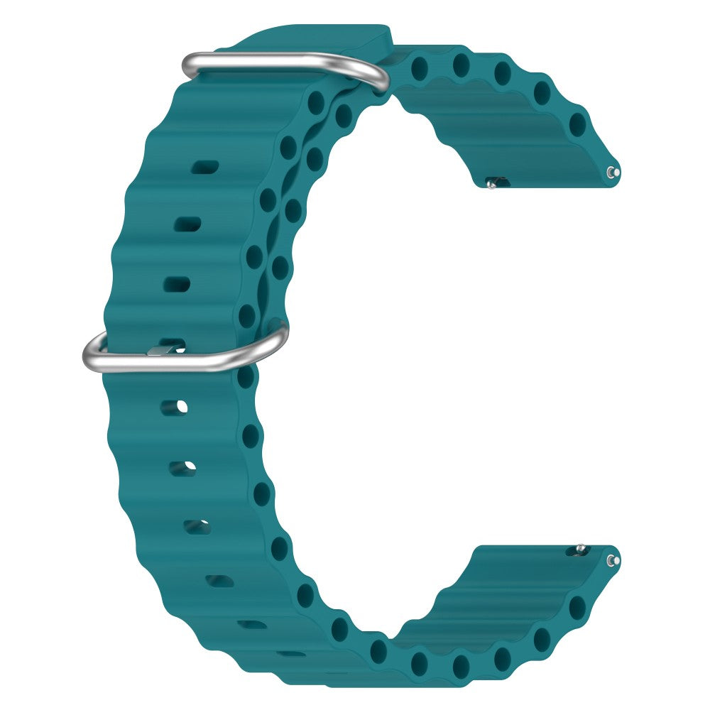 22mm Universal wave design silicone watch strap - Green#serie_5