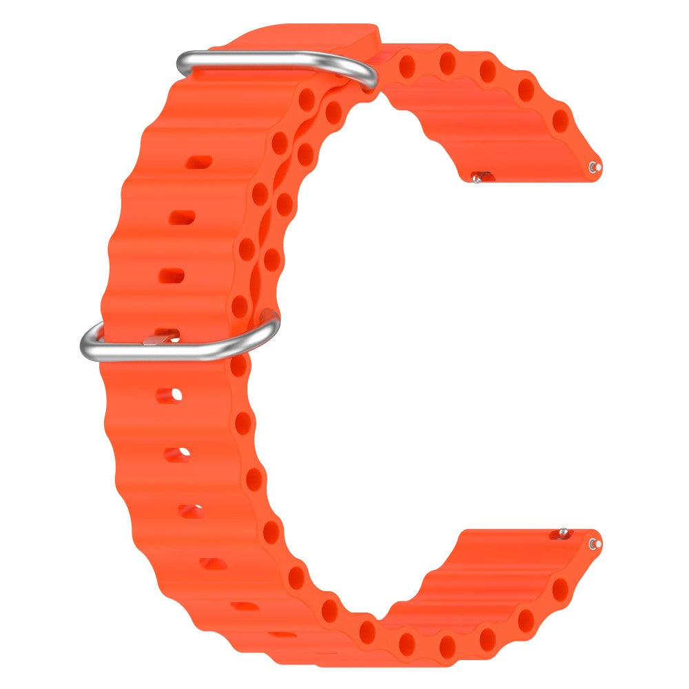 20mm Universal wave design silicone watch strap - Orange#serie_3