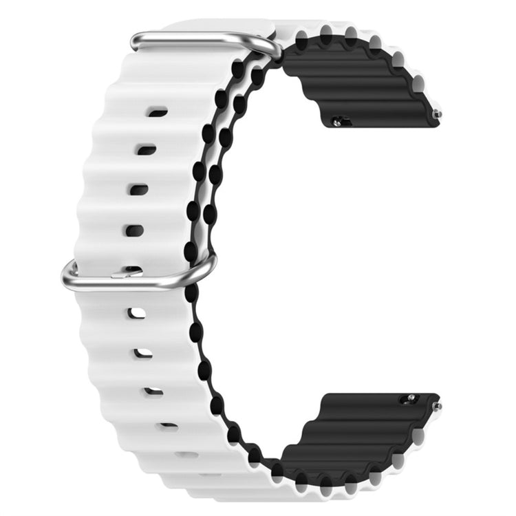 20mm Universal dual color silicone watch strap - White / Black#serie_1