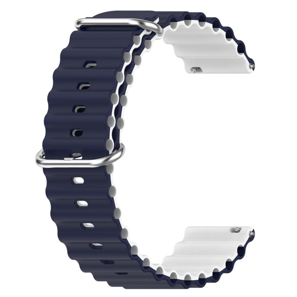 20mm Universal dual color silicone watch strap - Midnight Blue / White#serie_9