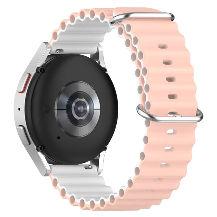 22mm Universal dual color silicone watch strap - Pink / White#serie_3