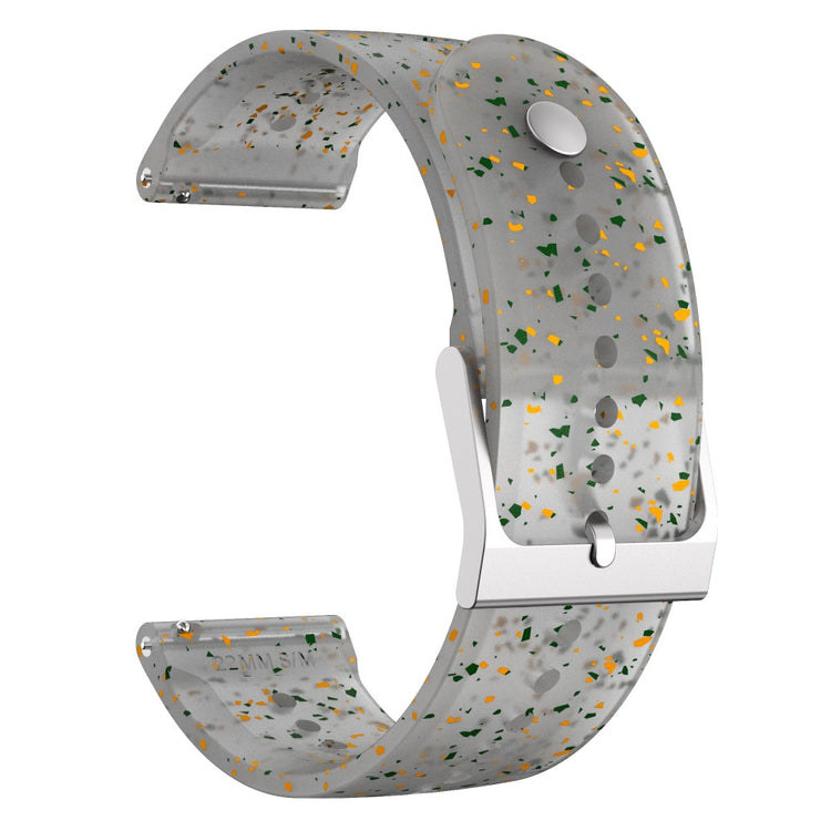22mm Universal glitter silicone watch strap - Red Yellow / Transparent Grey#serie_1