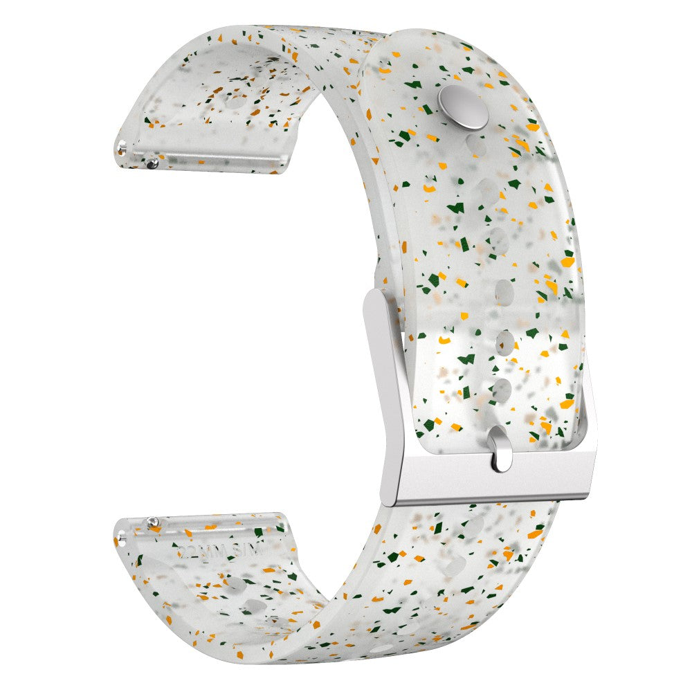 22mm Universal glitter silicone watch strap - Red Yellow / Transparent White#serie_2