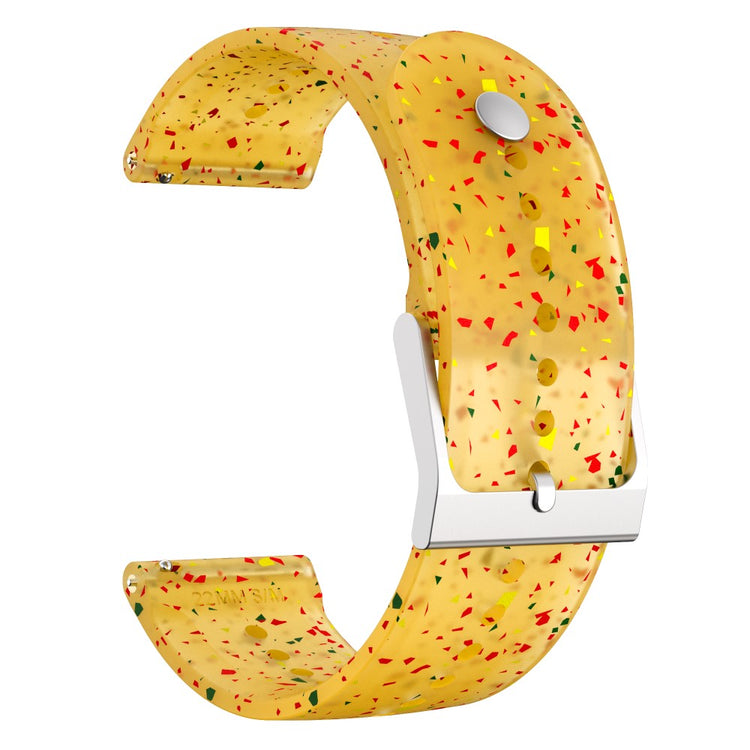 22mm Universal glitter silicone watch strap - Red Yellow / Transparent Orange#serie_3