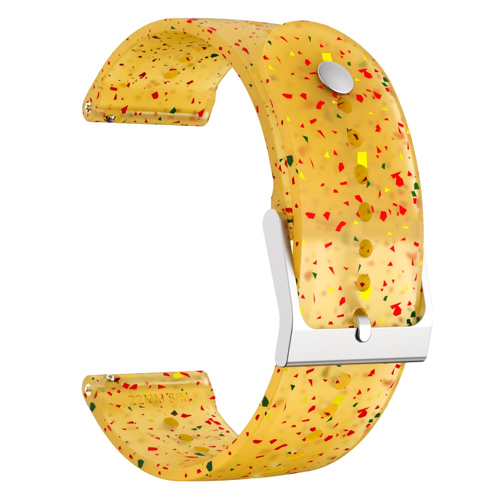 22mm Universal glitter silicone watch strap - Red Yellow / Transparent Orange#serie_3