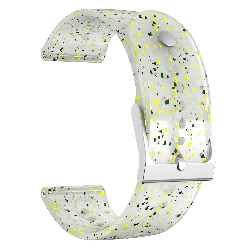22mm Universal glitter silicone watch strap - Green Yellow / Transparent White#serie_5