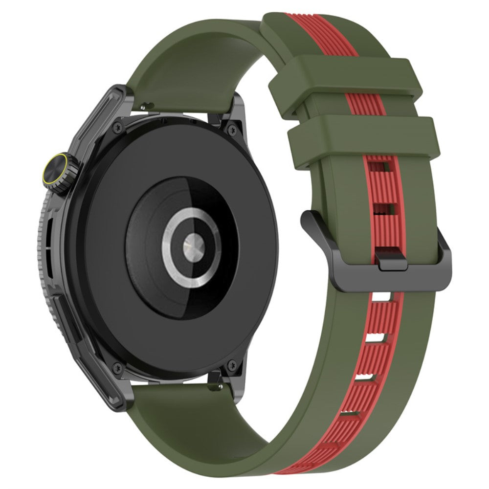 20mm Universal dual-color silicone watch strap - Army Green / Red#serie_8