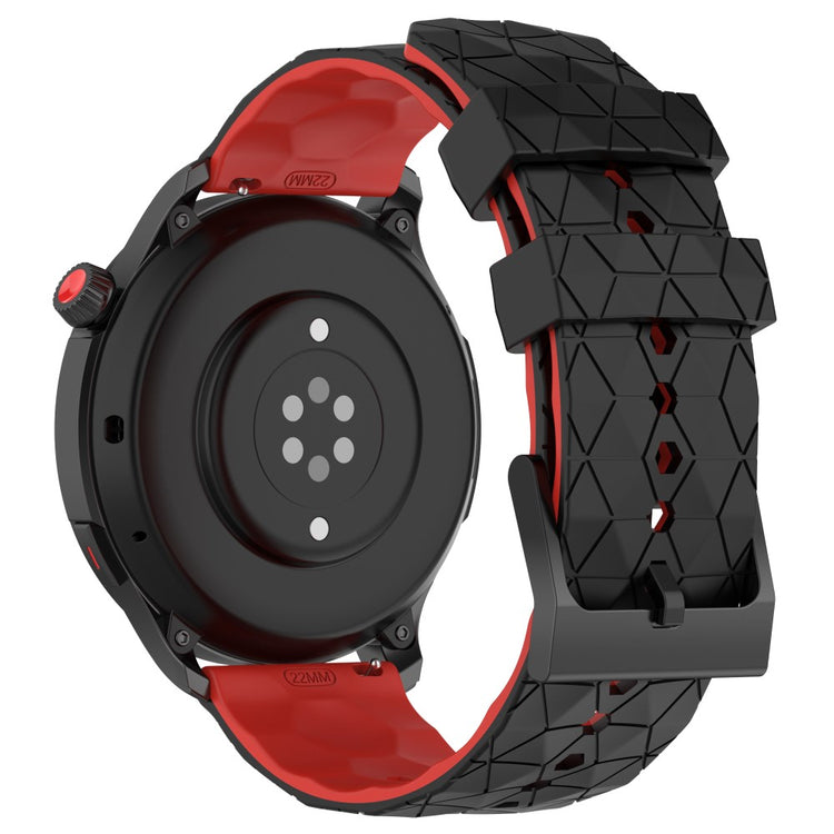 22mm Universal dual color football pattern style strap - Black / Red#serie_3