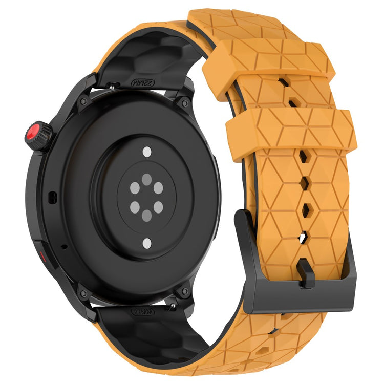 22mm Universal dual color football pattern style strap - Yellow / Black#serie_7