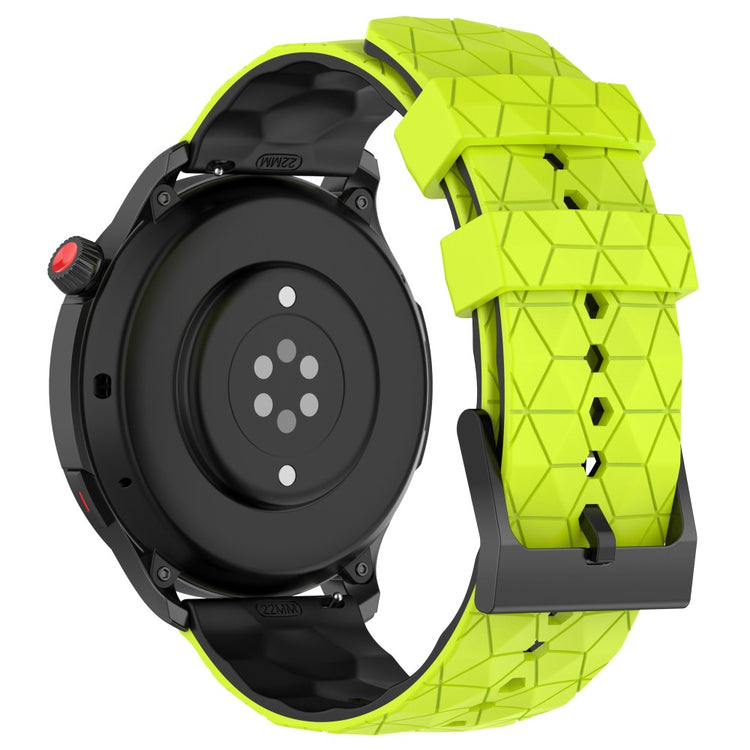 22mm Universal dual color football pattern style strap - Lime / Black#serie_9