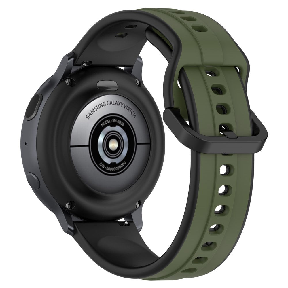 22mm Universal dual color silicone strap - Dark Green / Black#serie_2