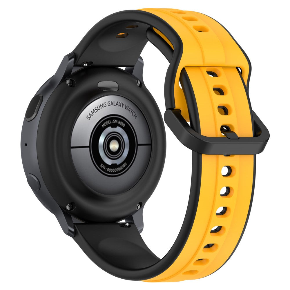 22mm Universal dual color silicone strap - Yellow / Black#serie_6