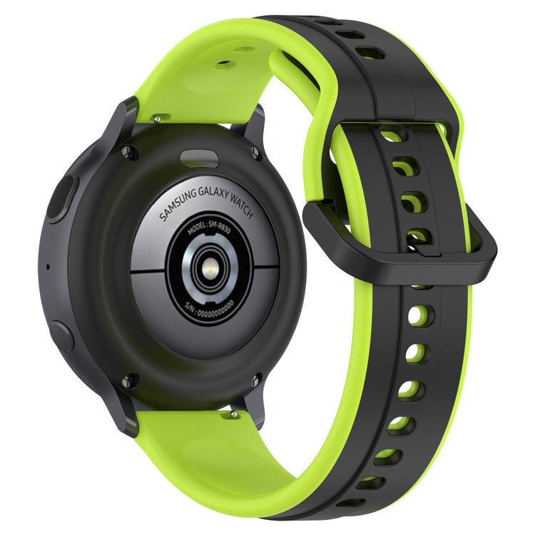 20mm Universal dual color silicone strap - Black / Lime#serie_12