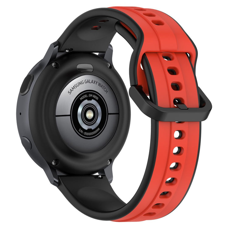 20mm Universal dual color silicone strap - Red / Black#serie_6