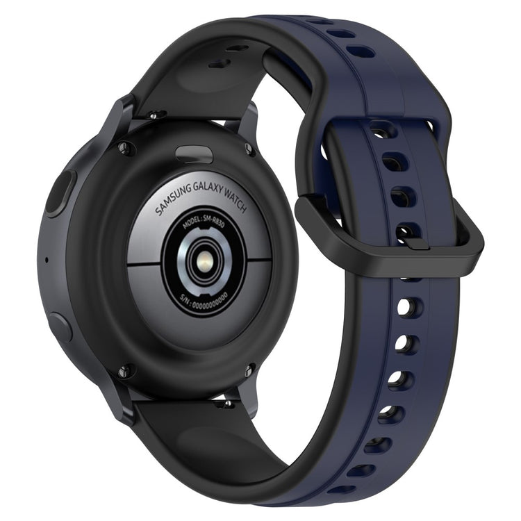 20mm Universal dual color silicone strap - Midnight Blue / Black#serie_8