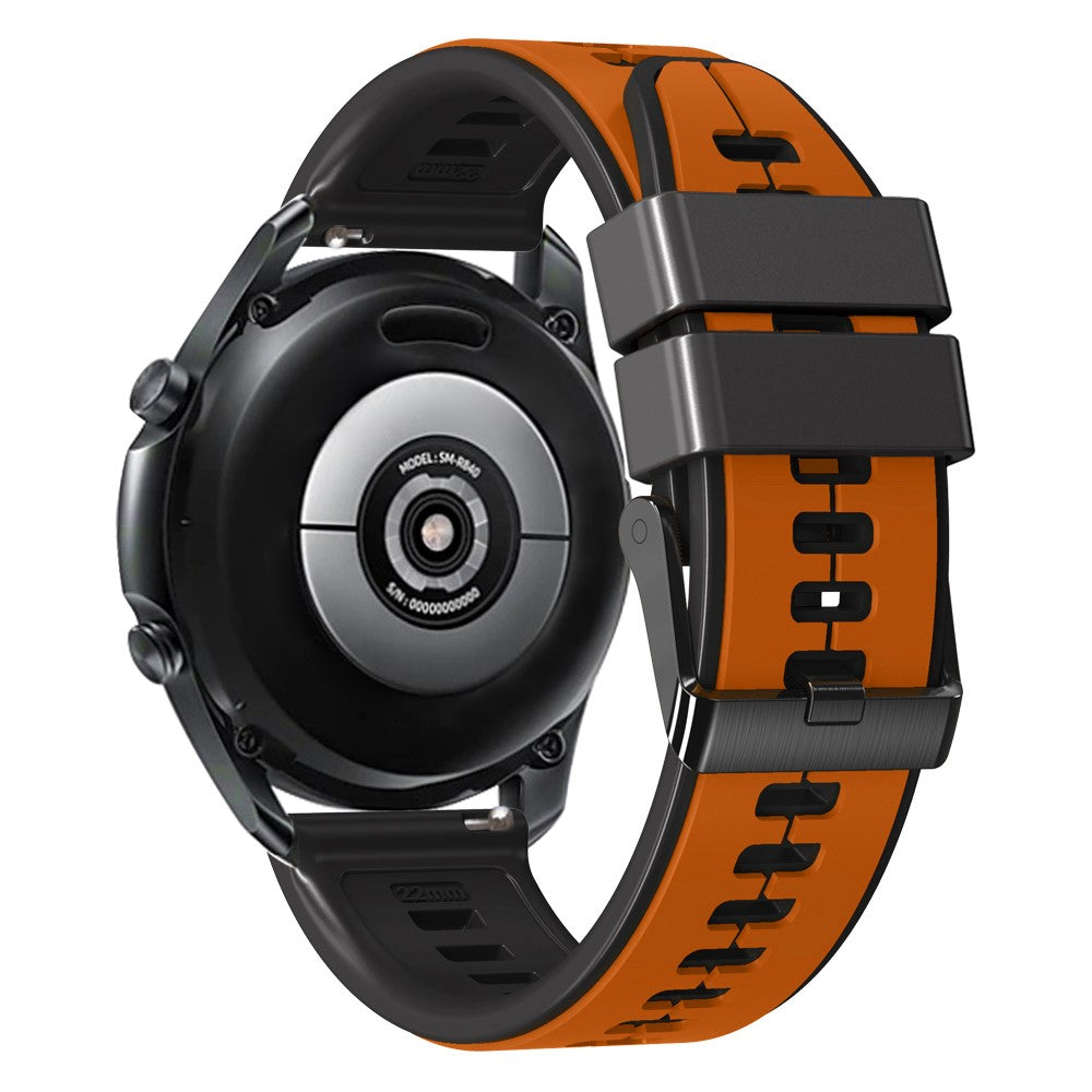 20mm Universal dual color silicone strap - Orange / Black#serie_2