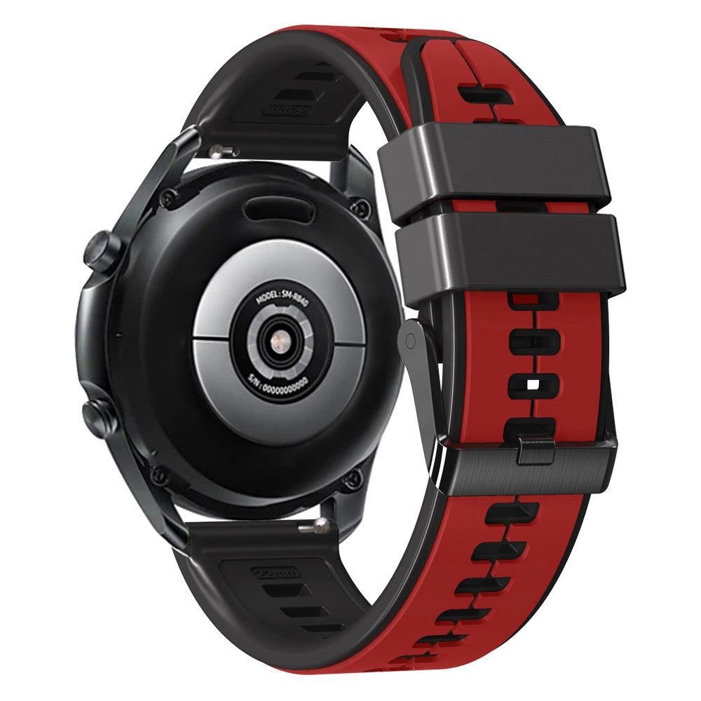 20mm Universal dual color silicone strap - Red / Black#serie_4