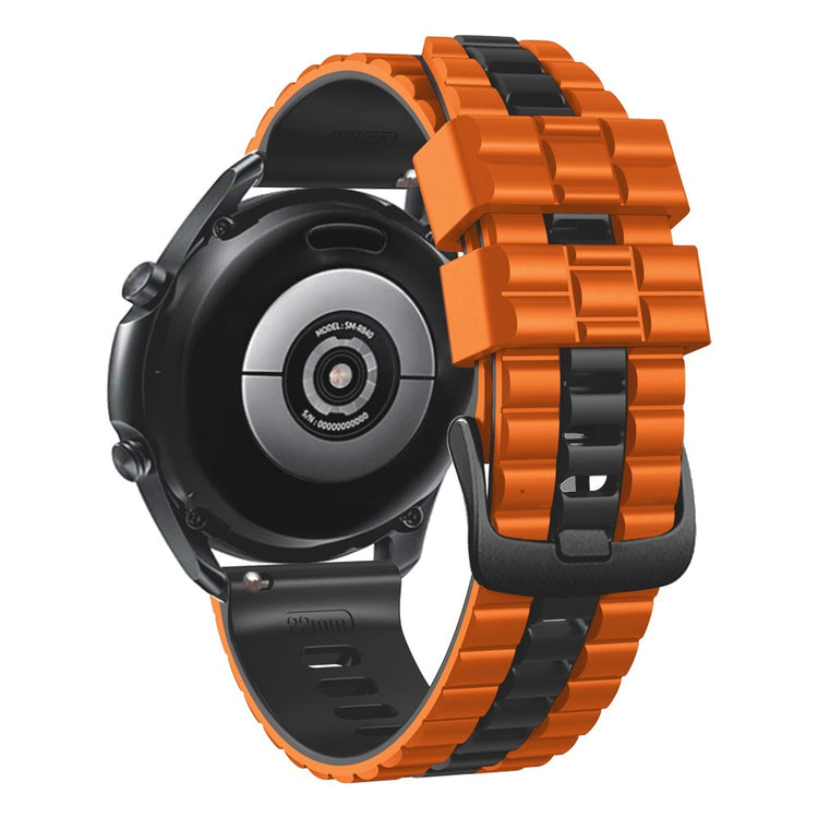 22mm Universal wave style strap - Orange / Black#serie_4