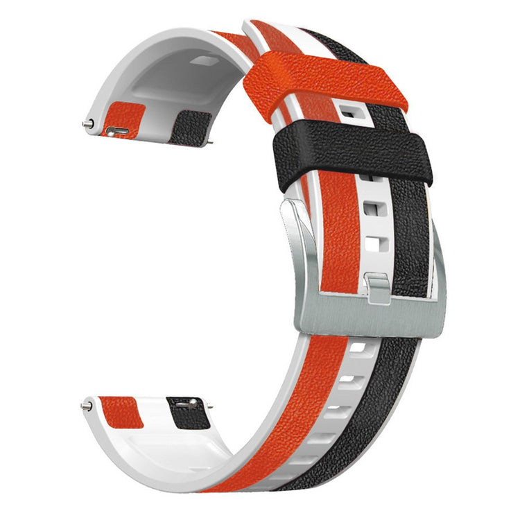 22mm Universal triple color style silicone strap - Black / Red / White#serie_1