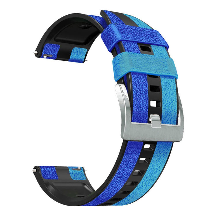 22mm Universal triple color style silicone strap - Blue / Black#serie_5