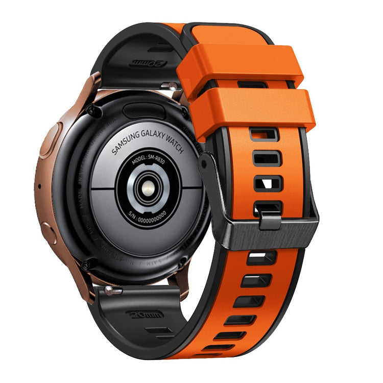 22mm Universal dual color silicone strap - Orange / Black#serie_1