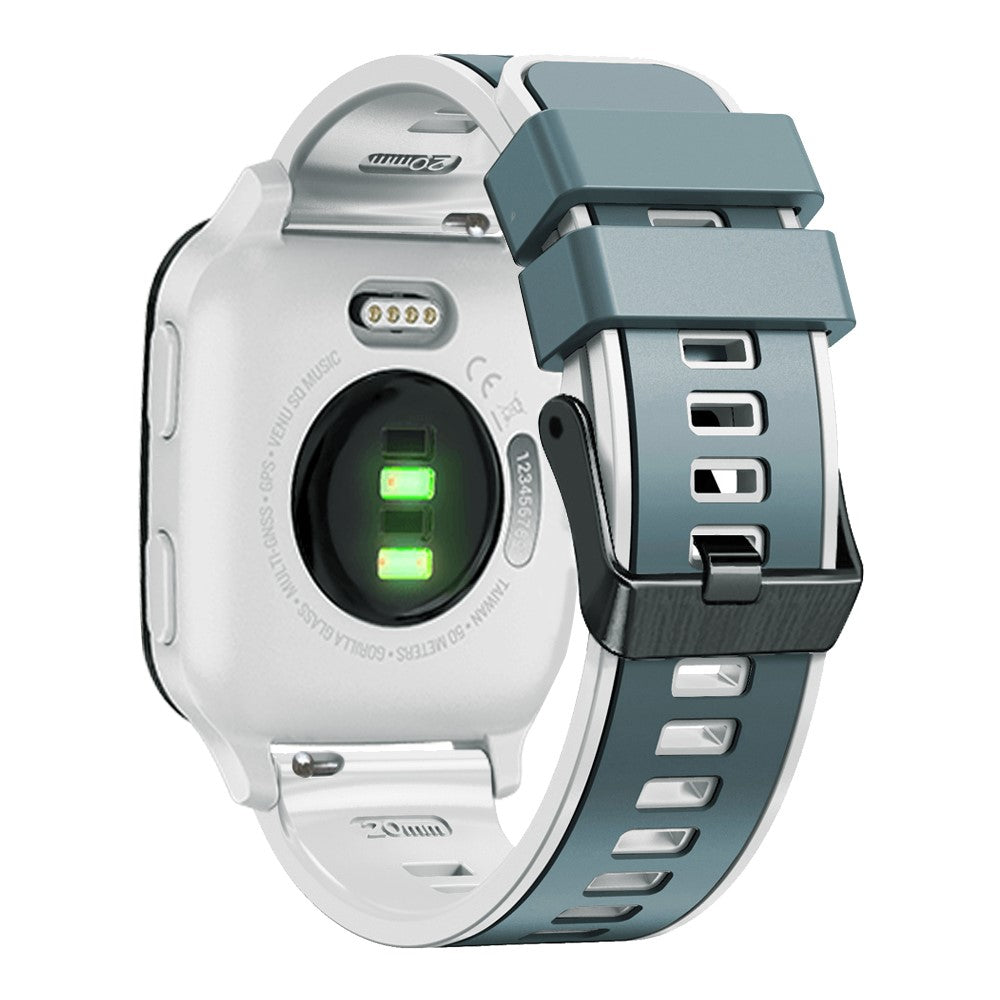 22mm Universal dual color silicone strap - Blue Grey / White#serie_10