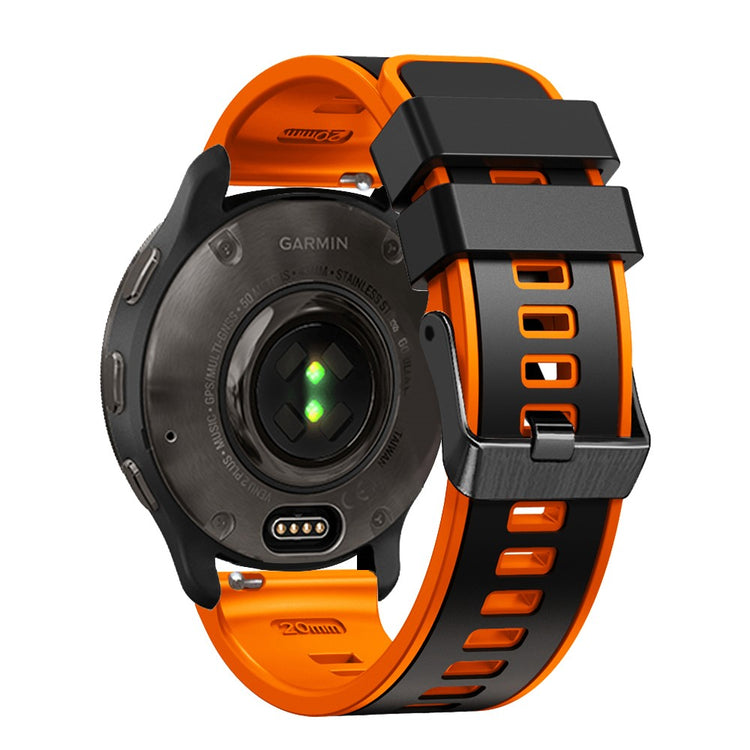 22mm Universal dual color silicone strap - Black / Orange#serie_3