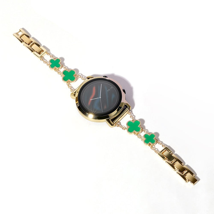 20mm Universal aluminum alloy clover adorned strap - Gold / Green#serie_1