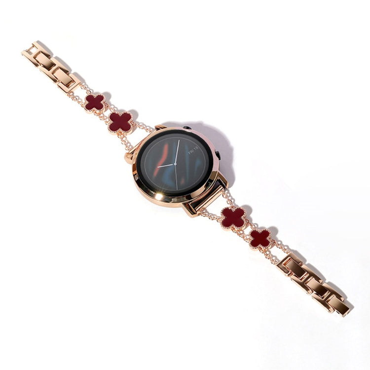 20mm Universal aluminum alloy clover adorned strap - Rose Gold / Wine Red#serie_4