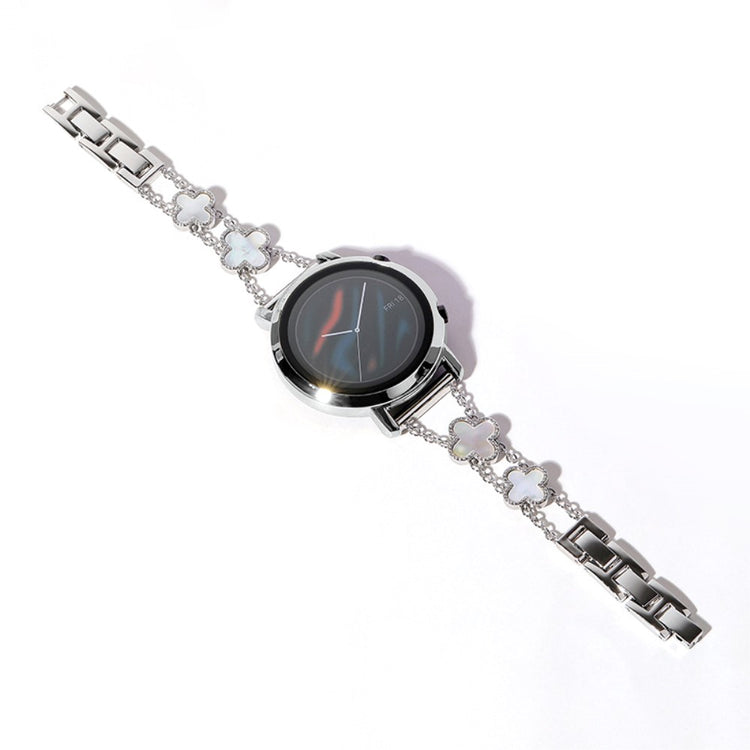 22mm Universal aluminum alloy clover adorned strap - Silver / White#serie_3
