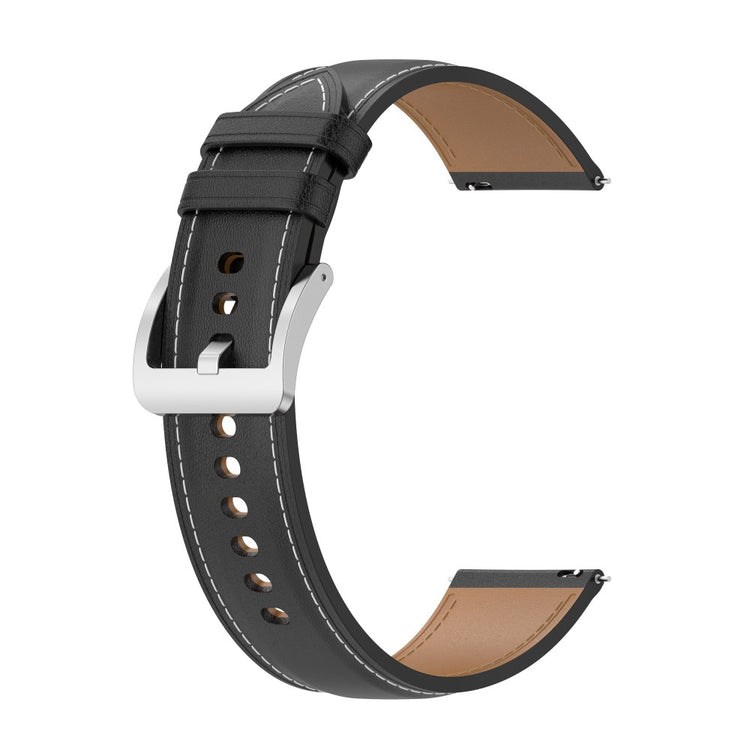 20mm Cowhide leather strap for Samsung / Garmin / Amazfit - Black#serie_1