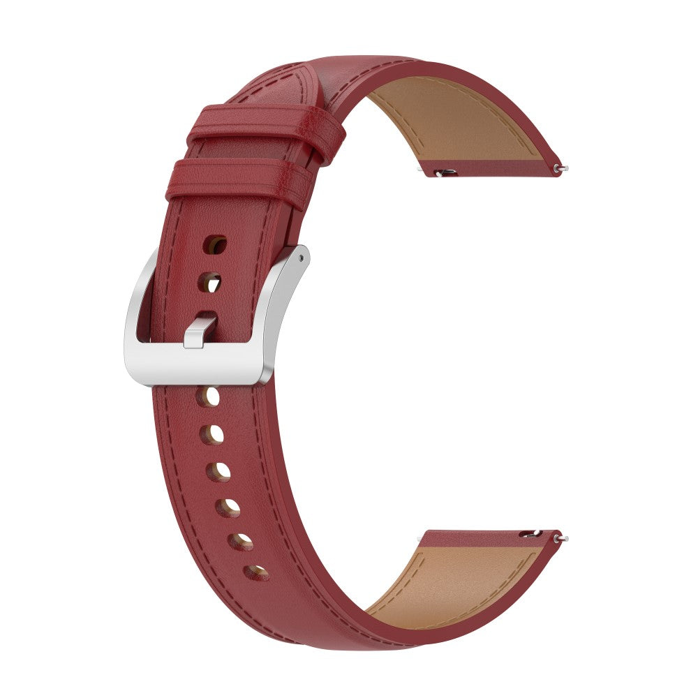 20mm Cowhide leather strap for Samsung / Garmin / Amazfit - Red#serie_3