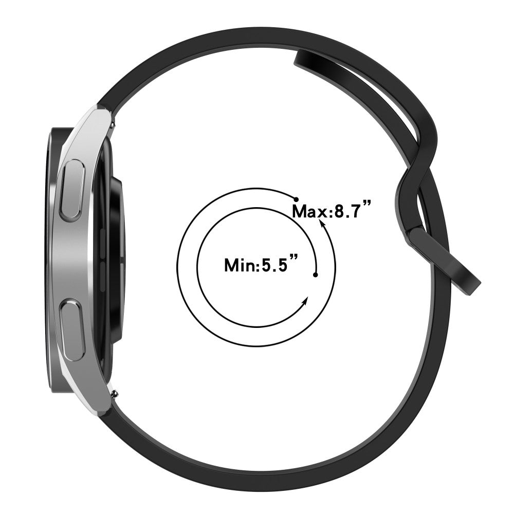 Meget Flot Silikone Universal Rem passer til Smartwatch - Sølv#serie_7