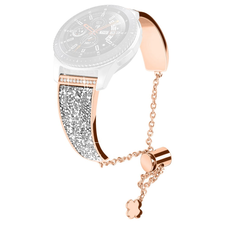 22mm Universal glitter décor metal strap - Rose Gold / Silver Rhinestone#serie_1