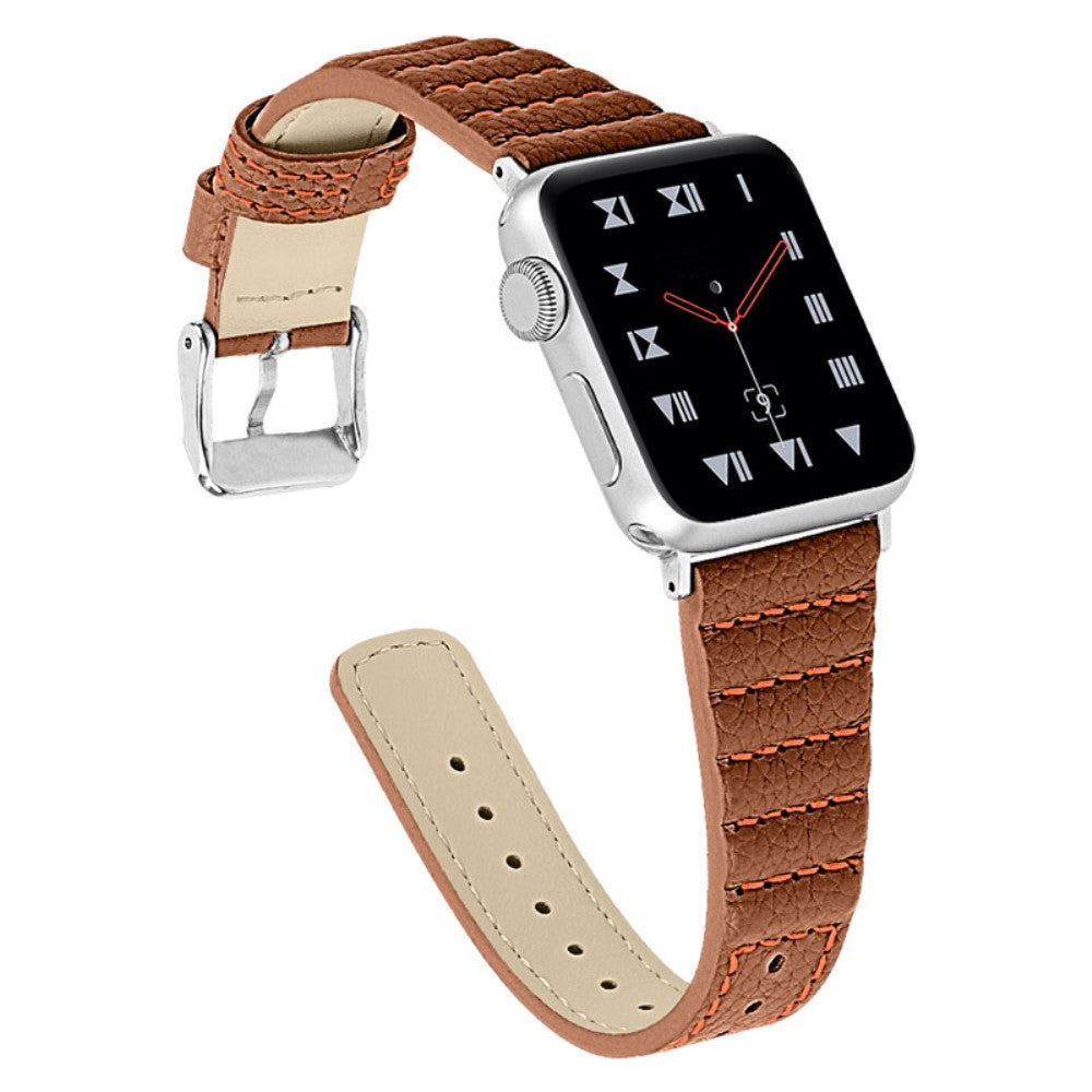 Helt vildt flot Apple Watch Series 7 41mm Γgte lΓ¦der Rem - Brun#serie_1