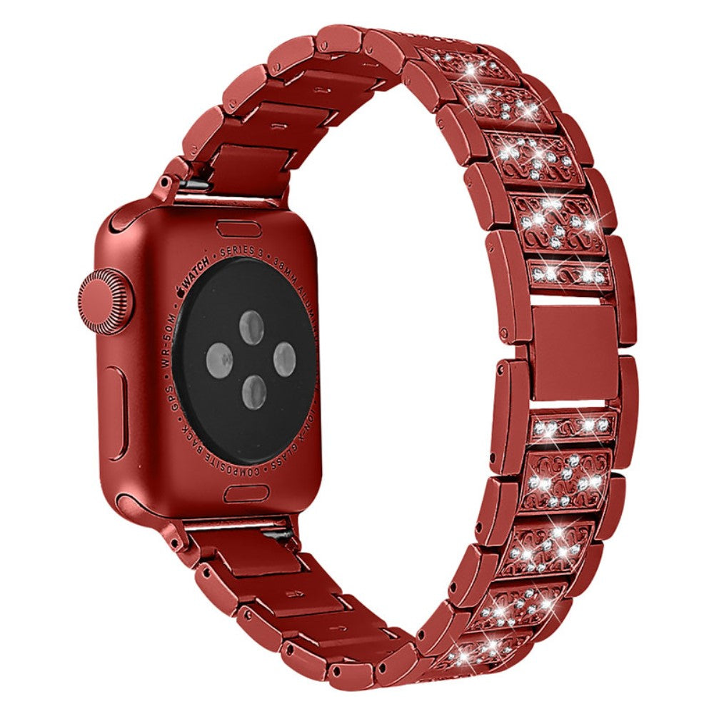 Yndigt Apple Watch Series 7 41mm Metal og Rhinsten Rem - RΓΈd#serie_1