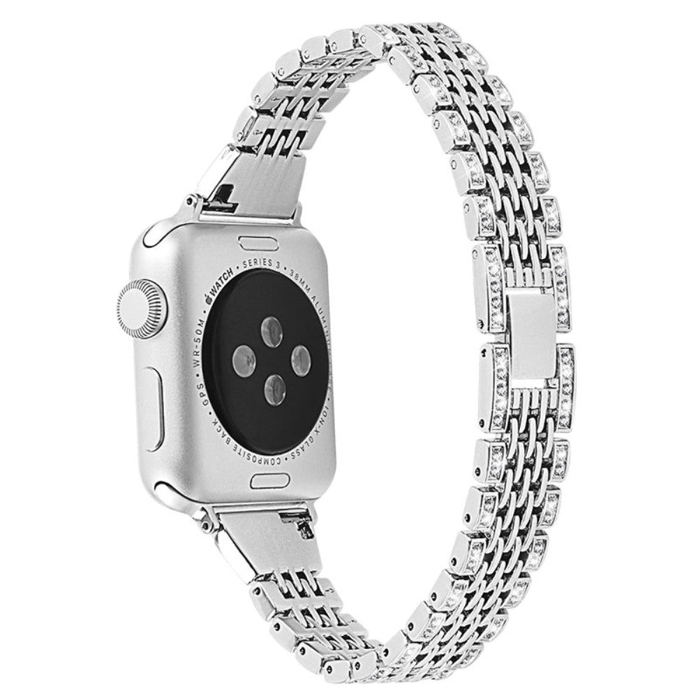 Vildt flot Apple Watch Series 7 41mm Metal og Rhinsten Rem - SΓΈlv#serie_1