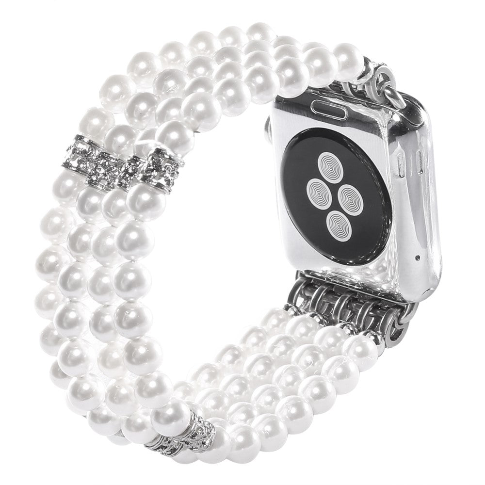 Rigtigt hΓ₯rdfΓΈr Apple Watch Series 7 41mm Rhinsten Rem - Hvid#serie_1