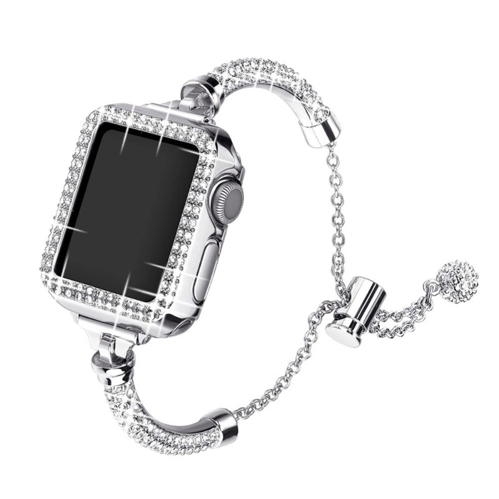 Eminent Apple Watch Series 7 41mm Metal og Rhinsten Rem - SΓΈlv#serie_158